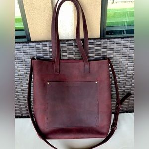 Like New Portland Leather Goods Crossbody Tote in Merlot